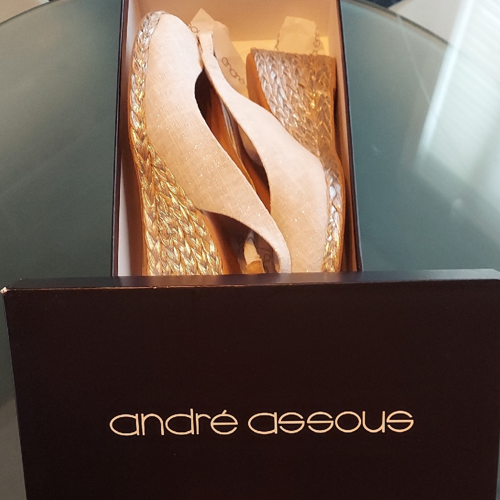 Andre Assous Women's Beige Espadrille Wedges